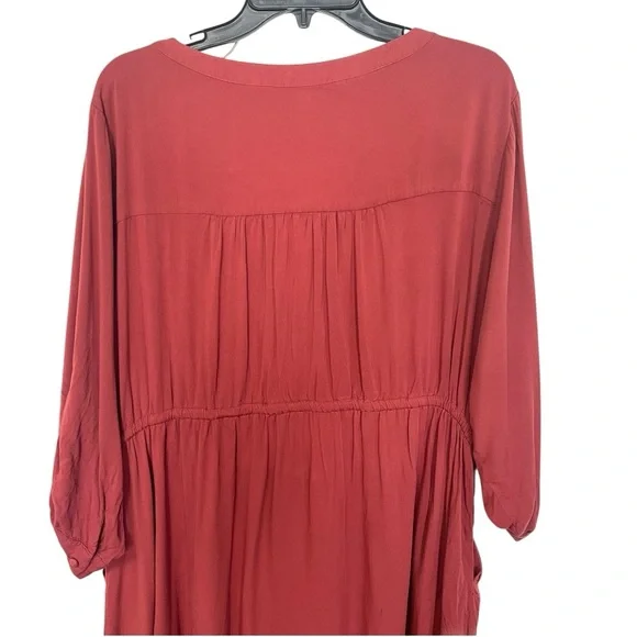 Torrid Plus-Size Burnt Orange Drawstring Waist Shirt Dress Size 3 - Picture 5 of 9